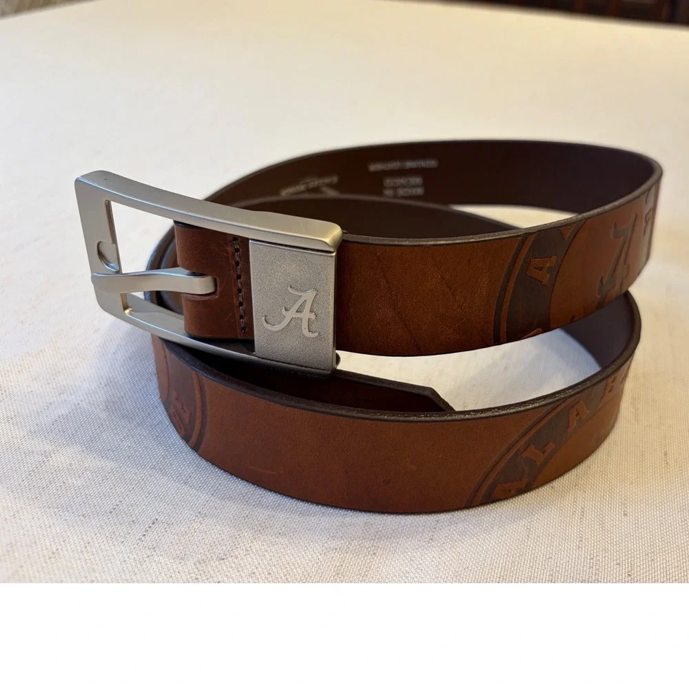 Eagles Wings Alabama Crimson Tide Leather Belt Mens 38 Brown Excellent NCAA